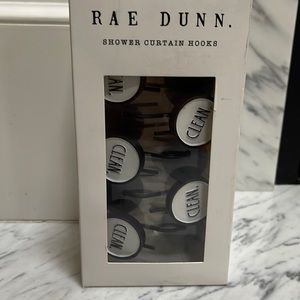 SALE🎉 NEW Rae Dunn Shower Curtain Hooks. Clean printed in black on white.